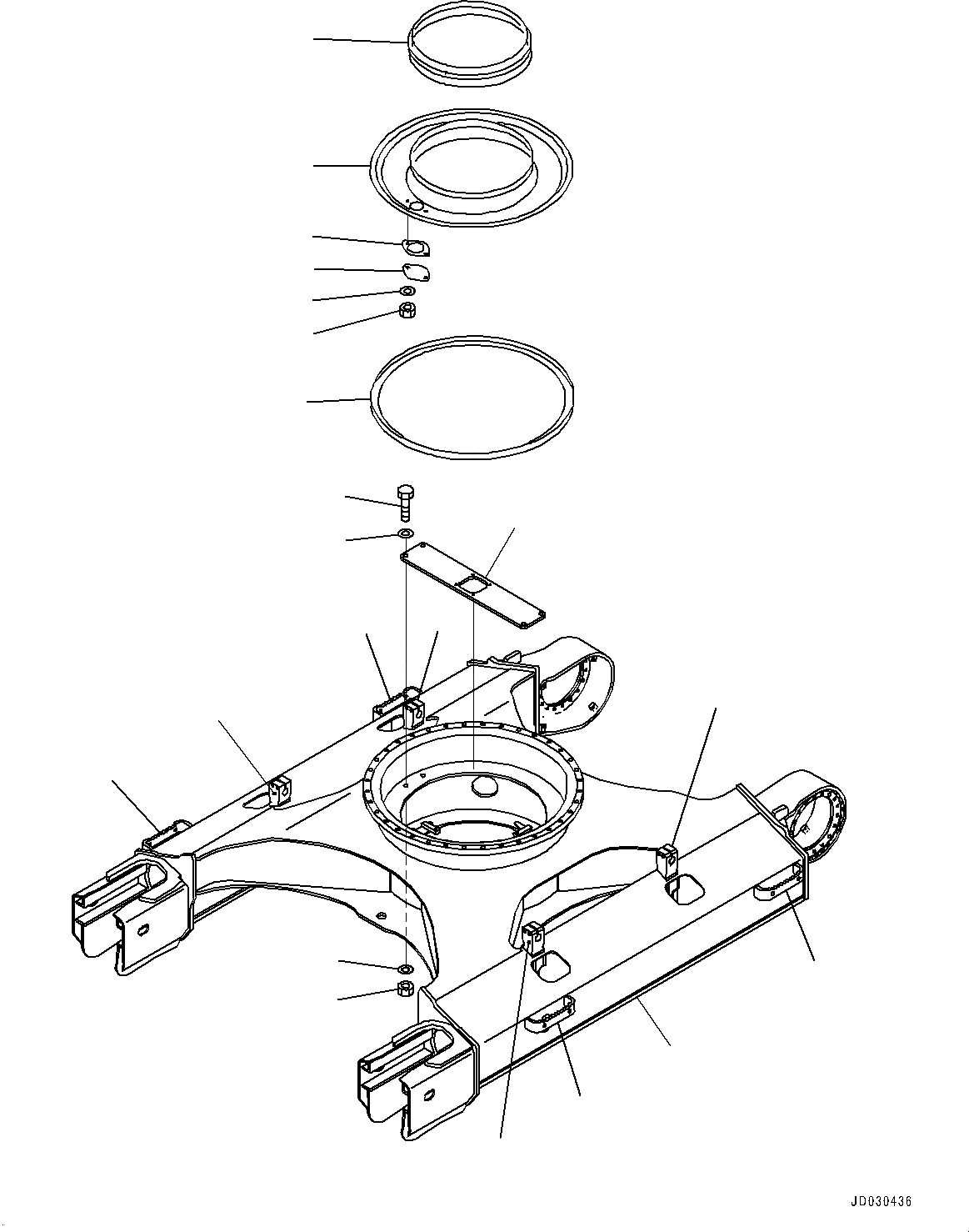 Схема запчастей Komatsu PC228US-8 - ГУСЕНИЧНАЯ РАМА (№-) ГУСЕНИЧНАЯ РАМА, С КРЫШКОЙ