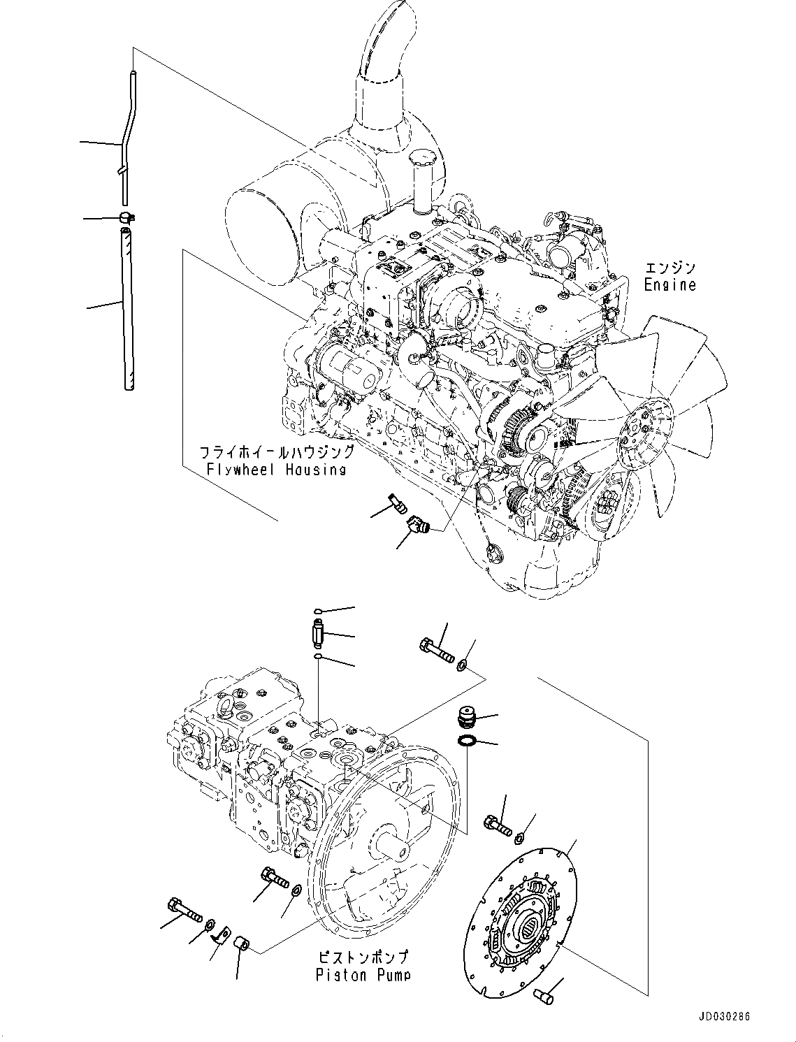 Схема запчастей Komatsu PC228USLC-8 - ДЕМПФЕР, КРЕПЛЕНИЕ (№-) ДЕМПФЕР