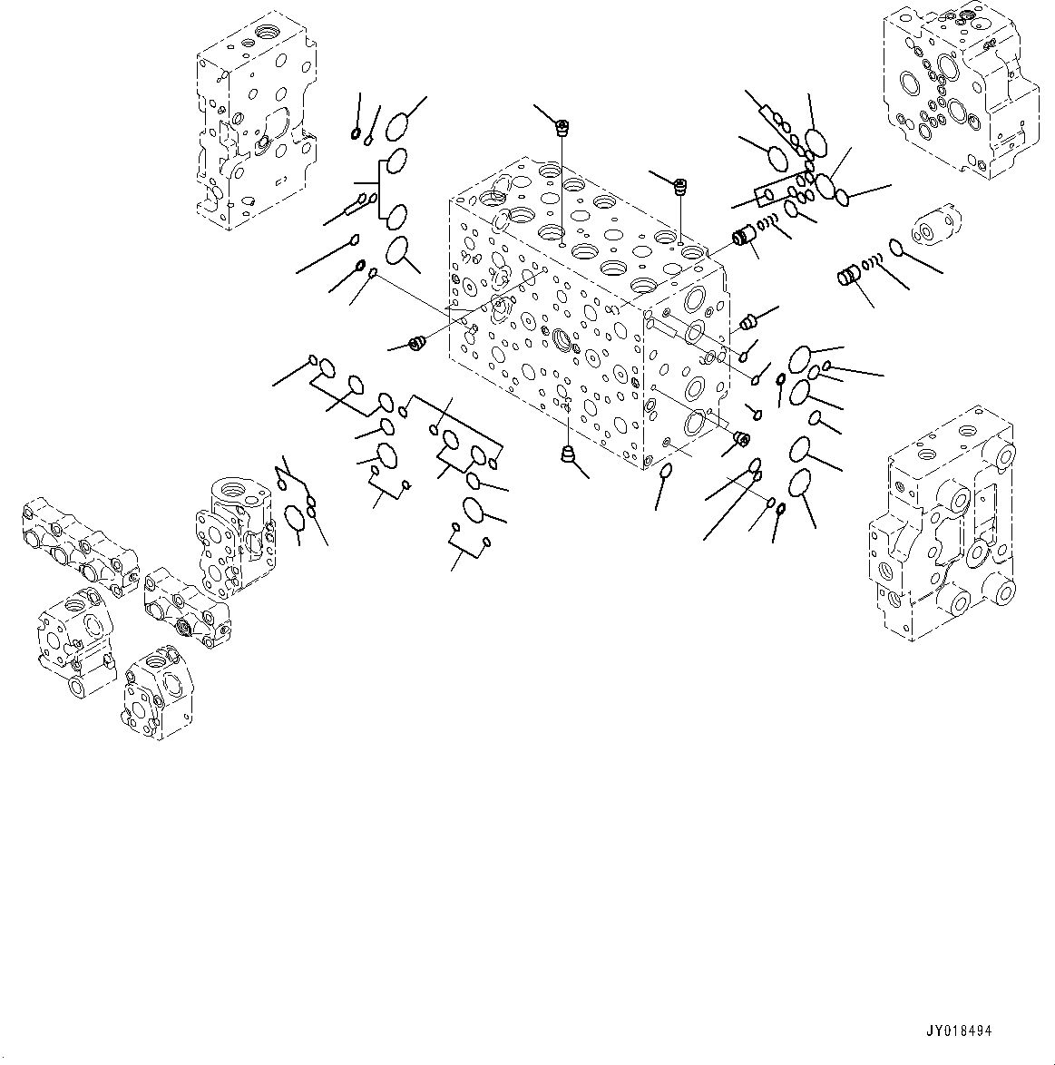Схема запчастей Komatsu PC228USLC-8 - УПРАВЛЯЮЩ. КЛАПАН, 6-СЕКЦИОНН. (/7) (№-) УПРАВЛЯЮЩ. КЛАПАН, БЕЗ -ДОПОЛН. АКТУАТОР ТРУБЫ, АККУМУЛЯТОР