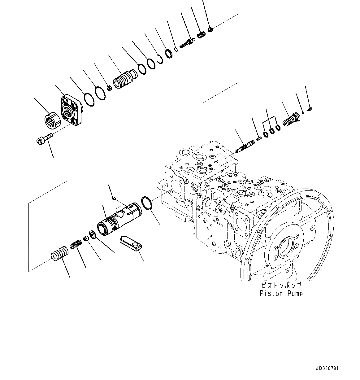 Схема запчастей Komatsu PC228USLC-8 - ПОРШЕНЬ НАСОС, ВНУТР. ЧАСТИ (8/) (№7-) ПОРШЕНЬ НАСОС