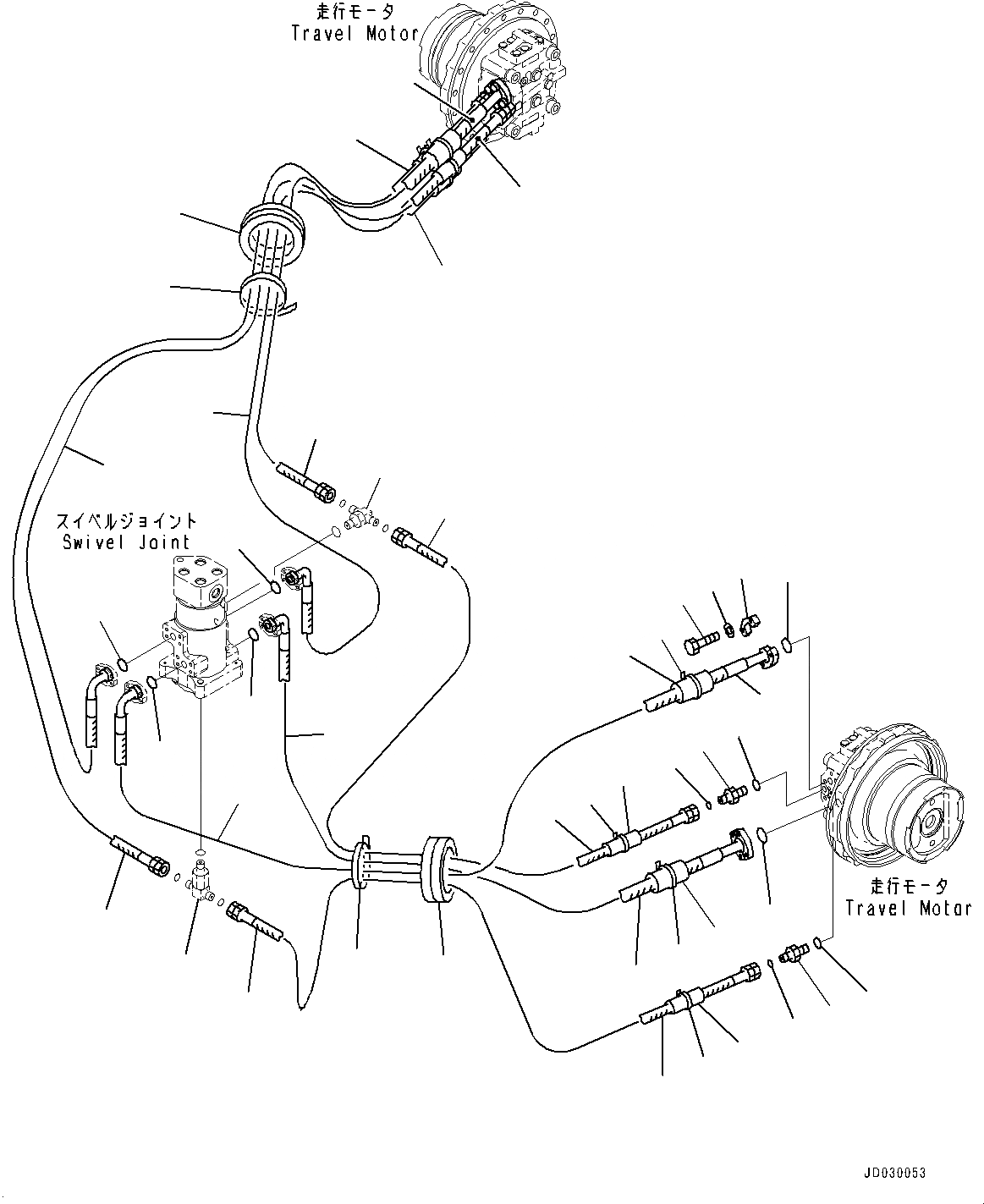 Схема запчастей Komatsu PC228USLC-8 - ГИДРОЛИНИЯ ХОДА(№-) ХОД ТРУБЫ, ДЛЯ СЕВ. АМЕРИКИ