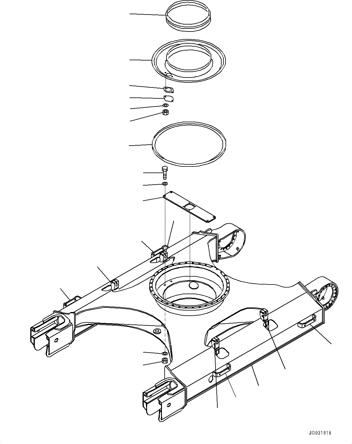 Схема запчастей Komatsu PC228USLC-8 - ГУСЕНИЧНАЯ РАМА (№-) ГУСЕНИЧНАЯ РАМА, БЕЗ НИЖН. КРЫШКА