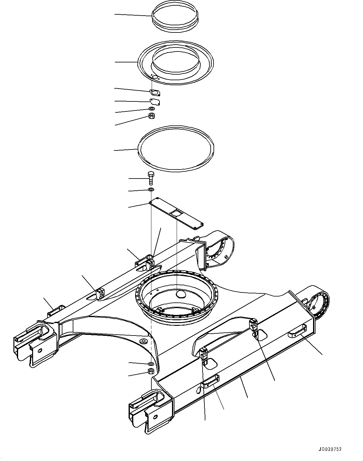 Схема запчастей Komatsu PC228USLC-8 - ГУСЕНИЧНАЯ РАМА (№-) ГУСЕНИЧНАЯ РАМА, С КРЫШКОЙ, СЕВ. АМЕРИКА