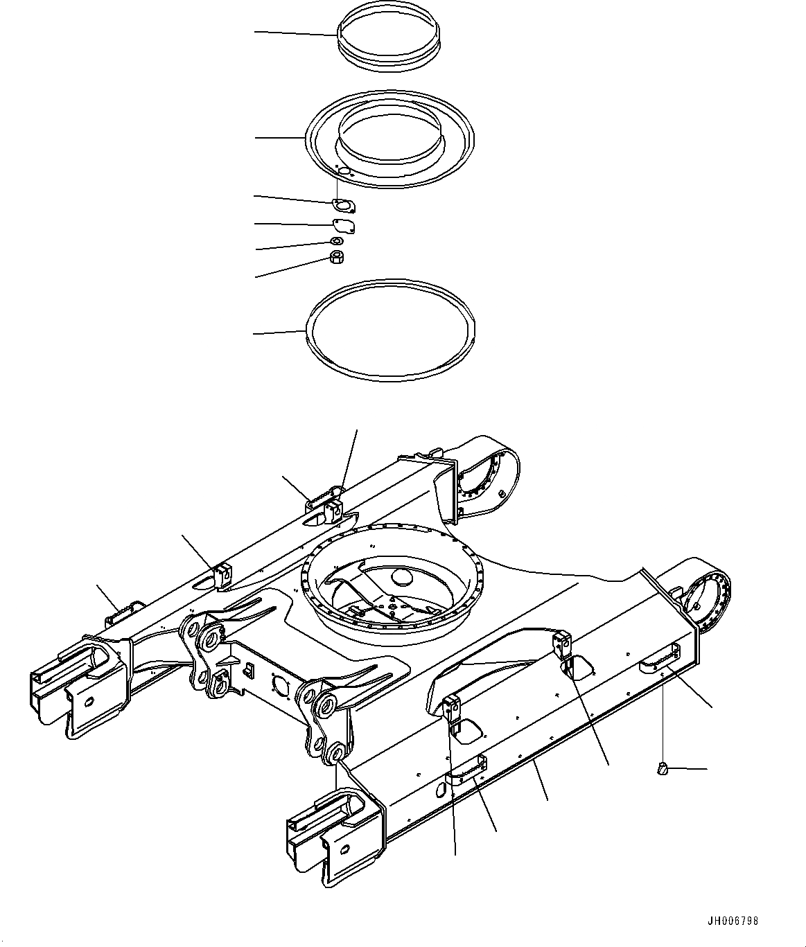 Схема запчастей Komatsu PC228USLC-8 - ГУСЕНИЧНАЯ РАМА (№-) ГУСЕНИЧНАЯ РАМА, С DOZER