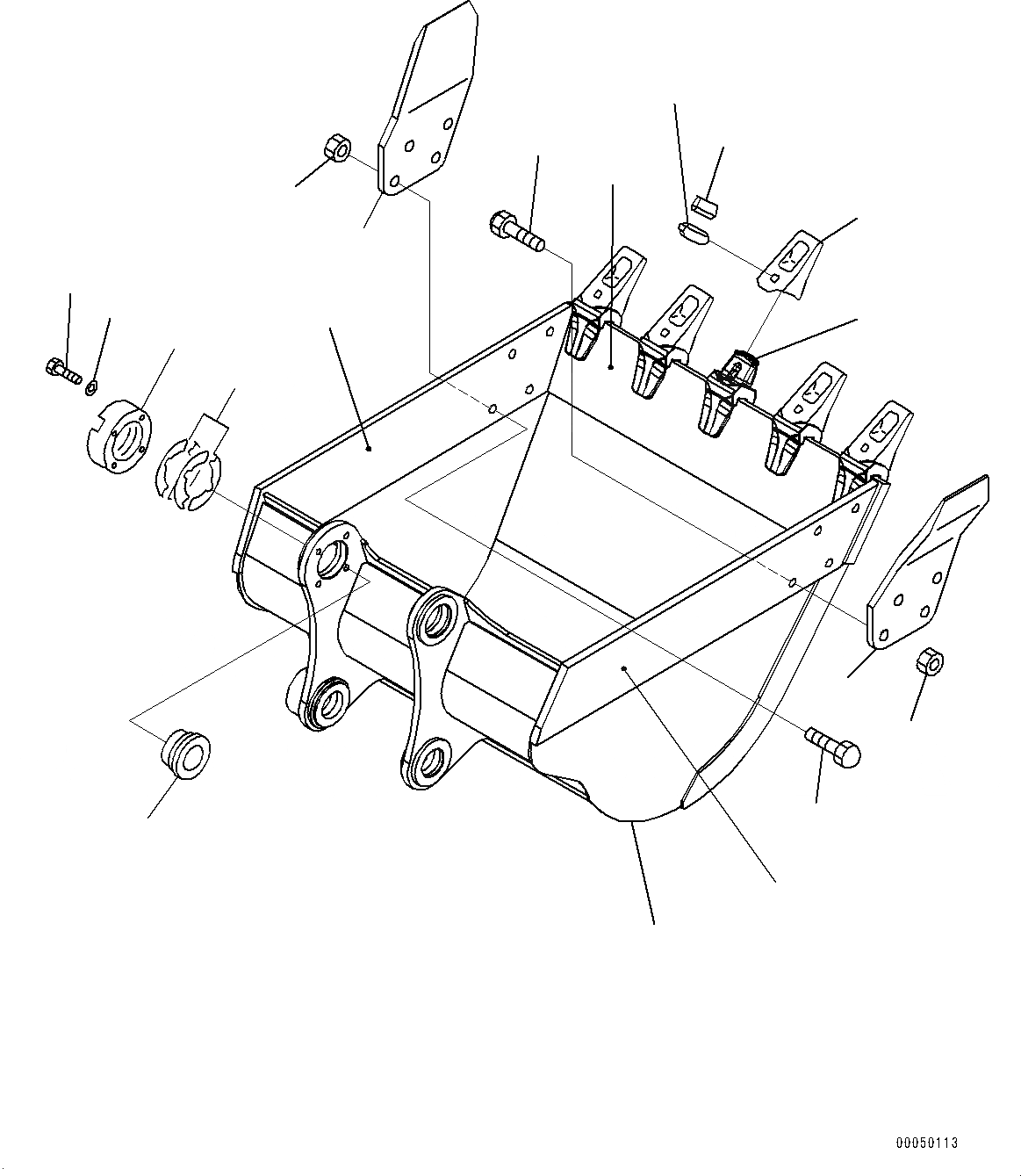 Схема запчастей Komatsu PC228USLC-8 - КОВШ (№-) КОВШ, .9M, MM ШИР., ВЕРТИКАЛЬН. ПАЛЕЦ, THRUST ADJUSTMENT, БОКОРЕЗЫ