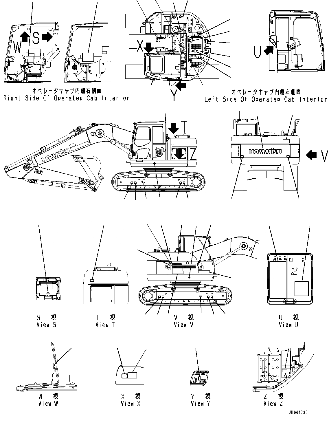 Схема запчастей Komatsu PC228USLC-8 - MARKS И ТАБЛИЧКИS, (№9-) MARKS И ТАБЛИЧКИS, АНГЛ., TEXT ТИП