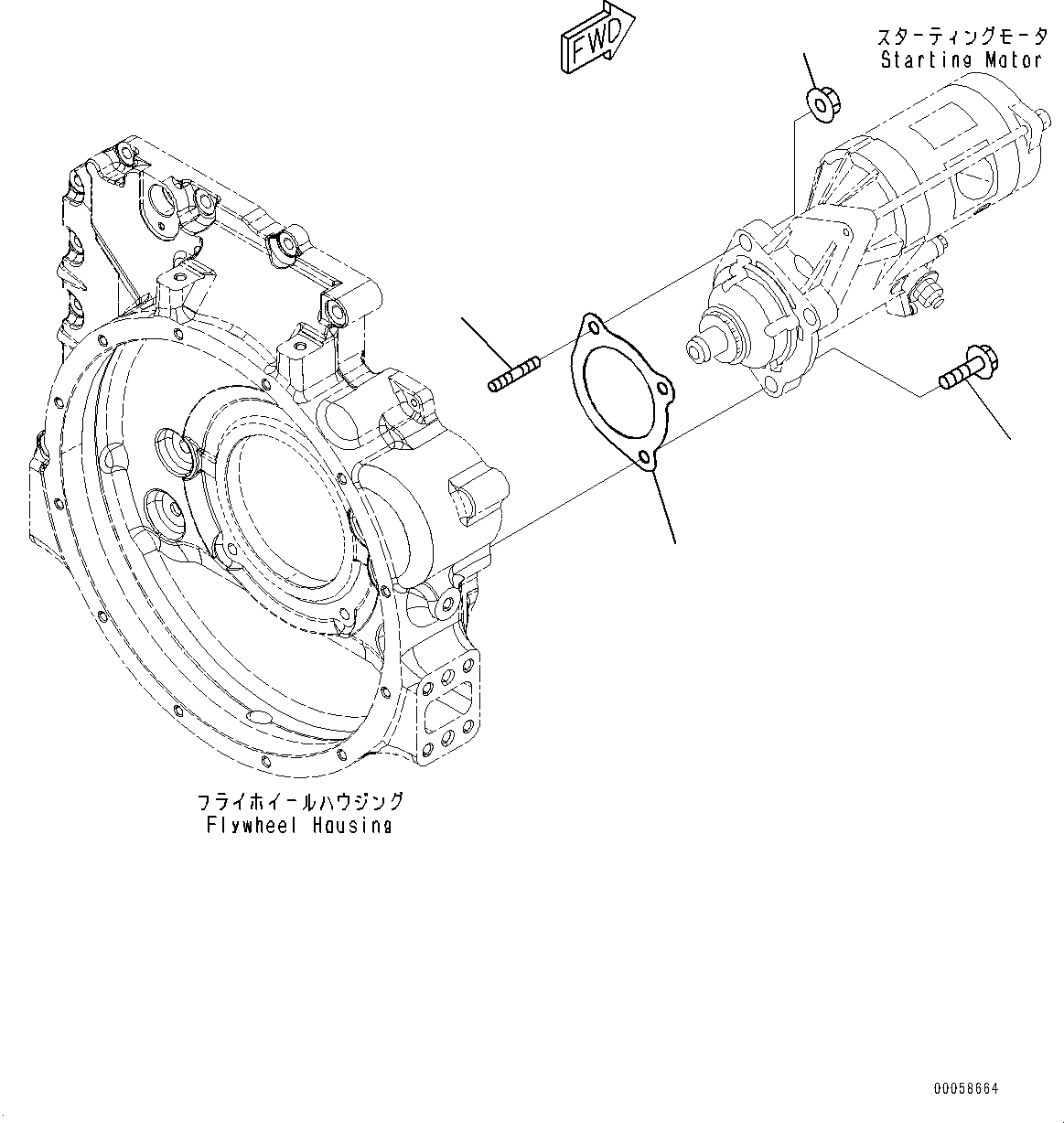 Схема запчастей Komatsu SAA6D107E-1K - КРЕПЛЕНИЕ СТАРТЕРА, ДЛЯ .KW КРЕПЛЕНИЕ СТАРТЕРА, ДЛЯ .KW
