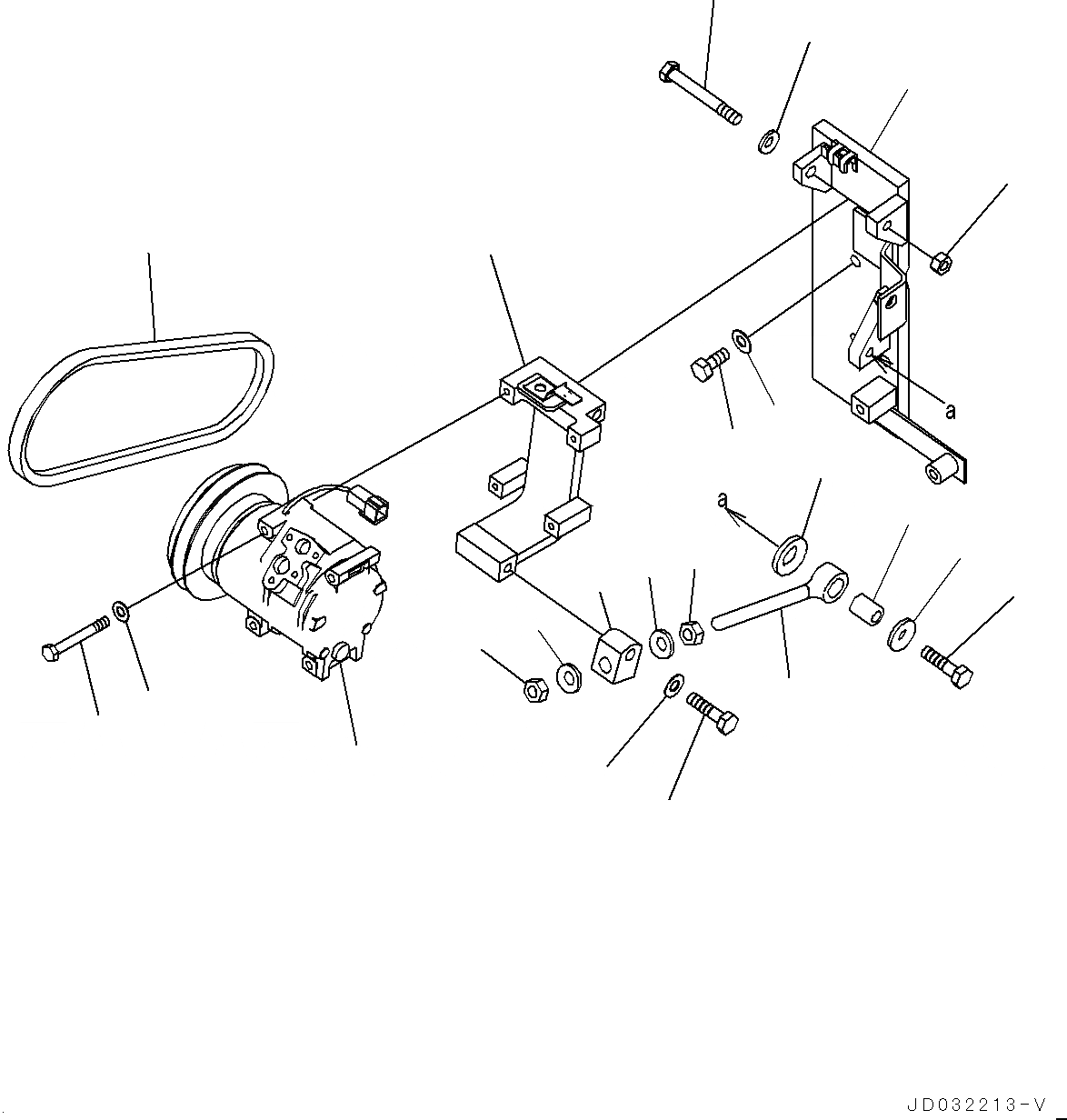 Схема запчастей Komatsu PC650LC-8E0 - КОНДИЦ. ВОЗДУХА, КОМПРЕССОР (№-) КОНДИЦ. ВОЗДУХА