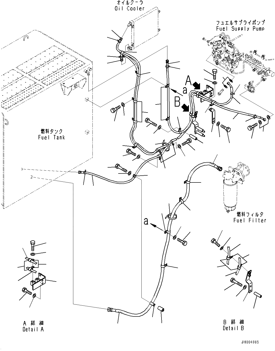 Схема запчастей Komatsu PC600LC-8E0 - ТОПЛИВН. ПОДАЮЩ. ТРУБЫ, ТОПЛИВОПРОВОД. (№-) ТОПЛИВН. ПОДАЮЩ. ТРУБЫ