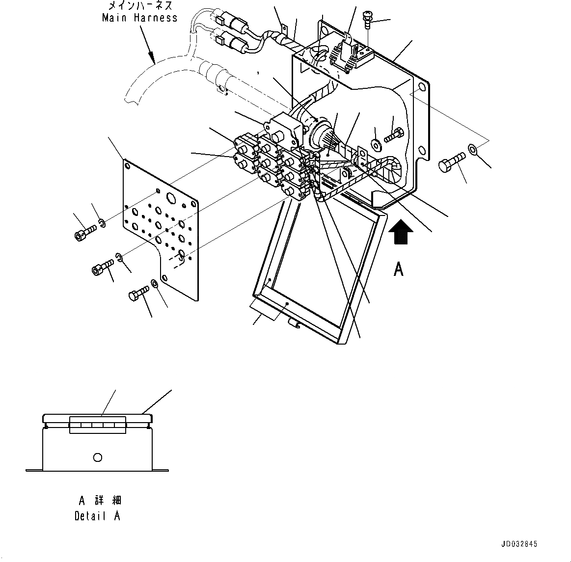 Схема запчастей Komatsu PC600LC-8E0 - ПРОВОДКА, ВНУТР. ЧАСТИ, ГИДРОМОЛОТ (№-) ПРОВОДКА