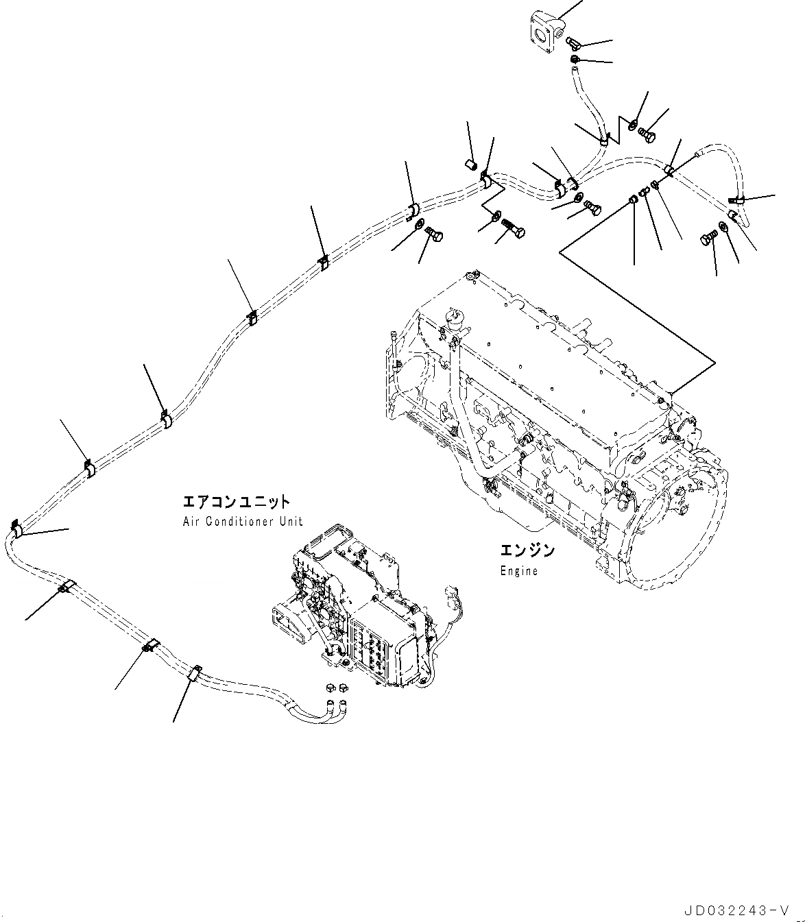 Схема запчастей Komatsu PC600LC-8E0 - КОНДИЦ. ВОЗДУХА, КРЕПЛЕНИЕ (№-) КОНДИЦ. ВОЗДУХА, АВТОМАТИЧ. КОНДИЦ. ВОЗДУХА, БОЛ. WIND QUANTITY