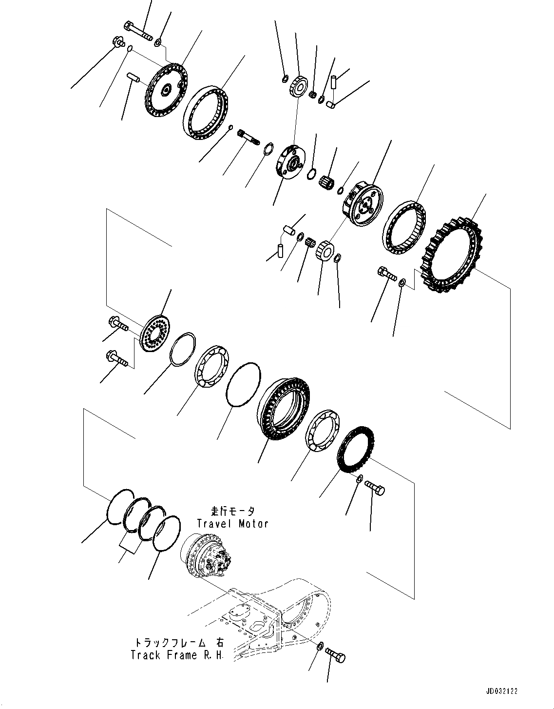 Схема запчастей Komatsu PC600LC-8E0 - ГУСЕНИЧНАЯ РАМА, КОНЕЧНАЯ ПЕРЕДАЧА ПРАВ. (№-) ГУСЕНИЧНАЯ РАМА, ЗАЩИТА ОПОРНЫХ КАТКОВ, ДЛЯ WEAR ЧАСТИ КОРПУСА ДЛЯ CRAWLER РАМА