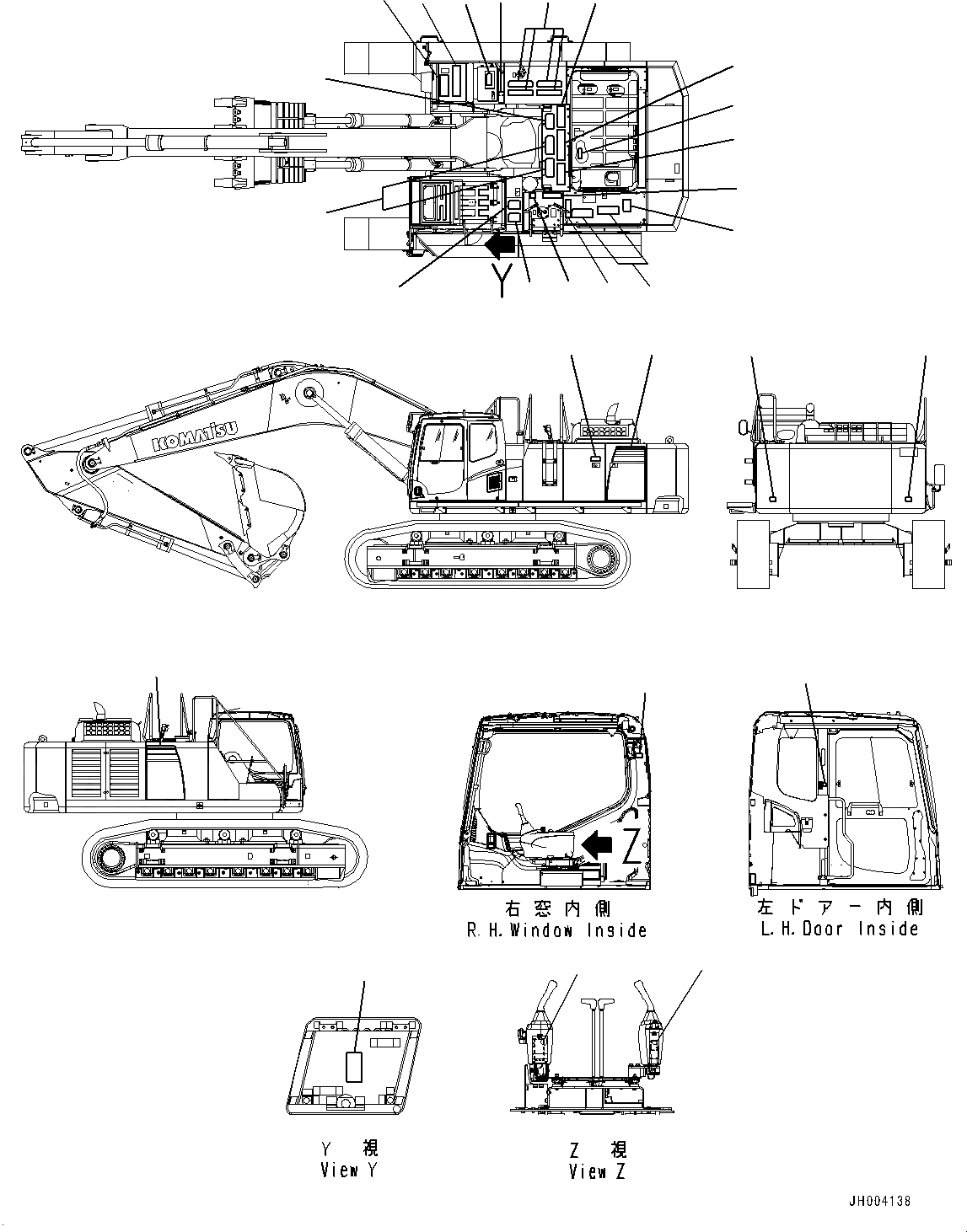 Схема запчастей Komatsu PC600LC-8E0 - MARKS И ТАБЛИЧКИS, СИДЕНЬЕ И БУКВЕНН. МАРКИРОВКА (№-) MARKS И ТАБЛИЧКИS, ИСПАНИЯ-АНГЛ.