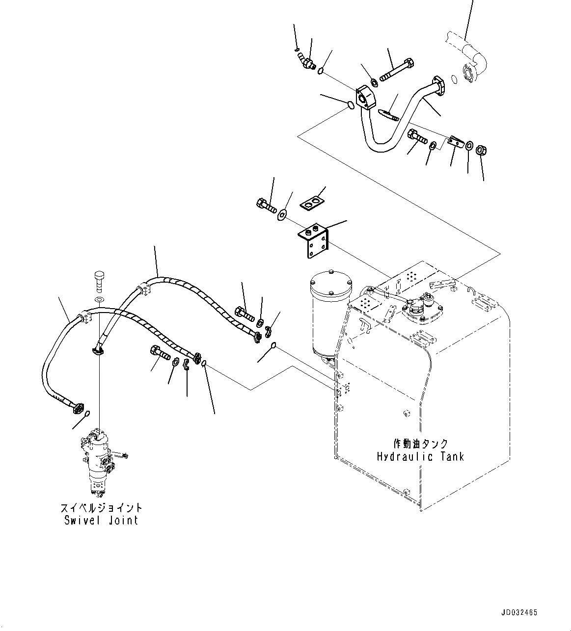 Схема запчастей Komatsu PC600-8E0 - ГИДР. БАК., ЛИНИИ МАСЛООХЛАДИТЕЛЯ (№-) ГИДР. БАК., ДЛЯ ПРЯМАЯ ЛОПАТА CONFIGURATION