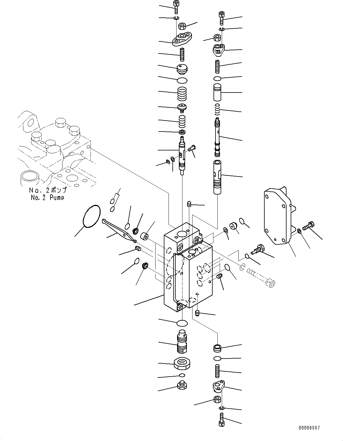 Схема запчастей Komatsu PC600-8E0 - ПОРШЕНЬ НАСОС, ВНУТР. ЧАСТИ, NO. НАСОС (7/9) (№-) ПОРШЕНЬ НАСОС