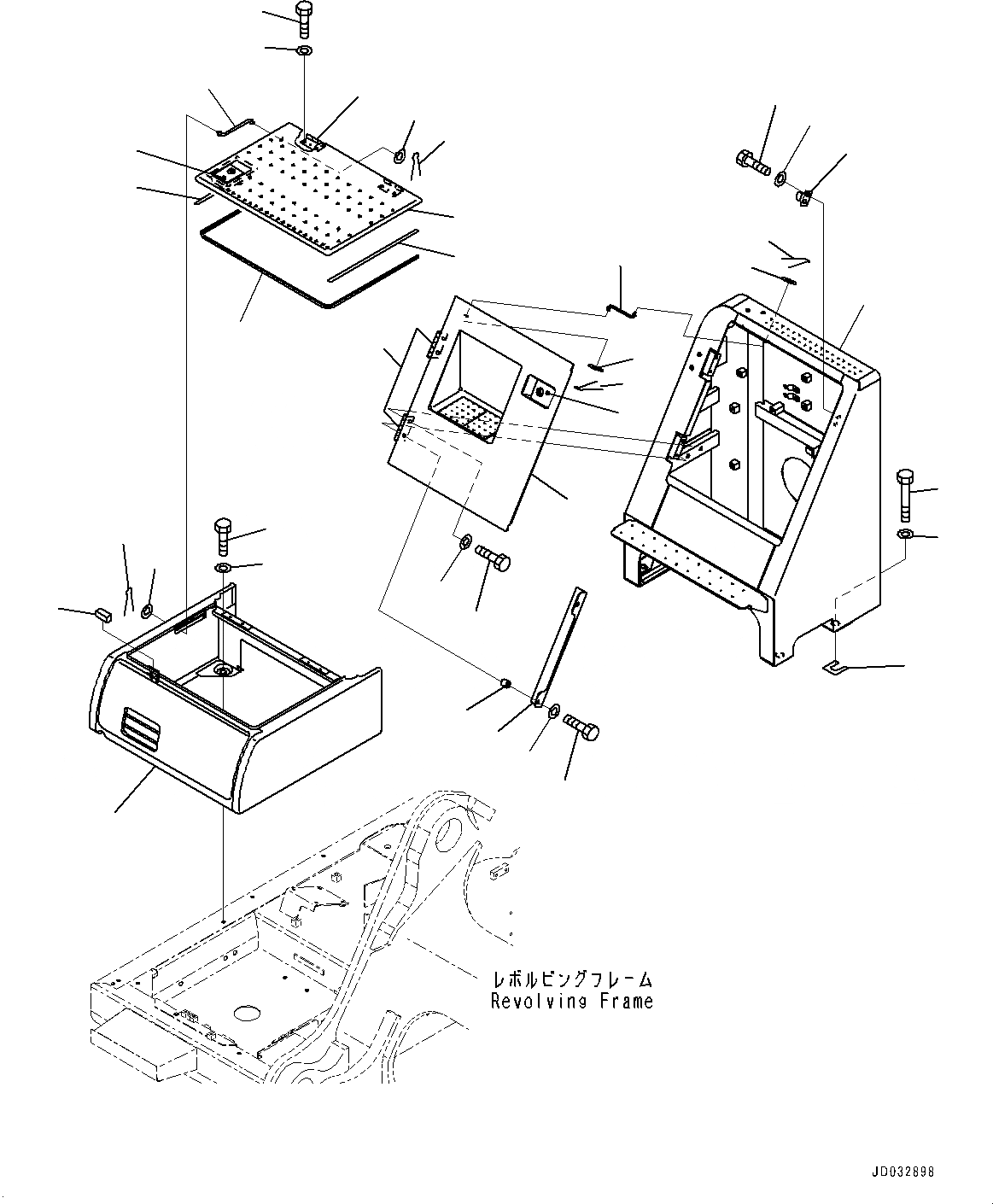 Схема запчастей Komatsu PC600-8E0 -  КОРПУС (№-)  КОРПУС, ЕС ARRANGEMENT