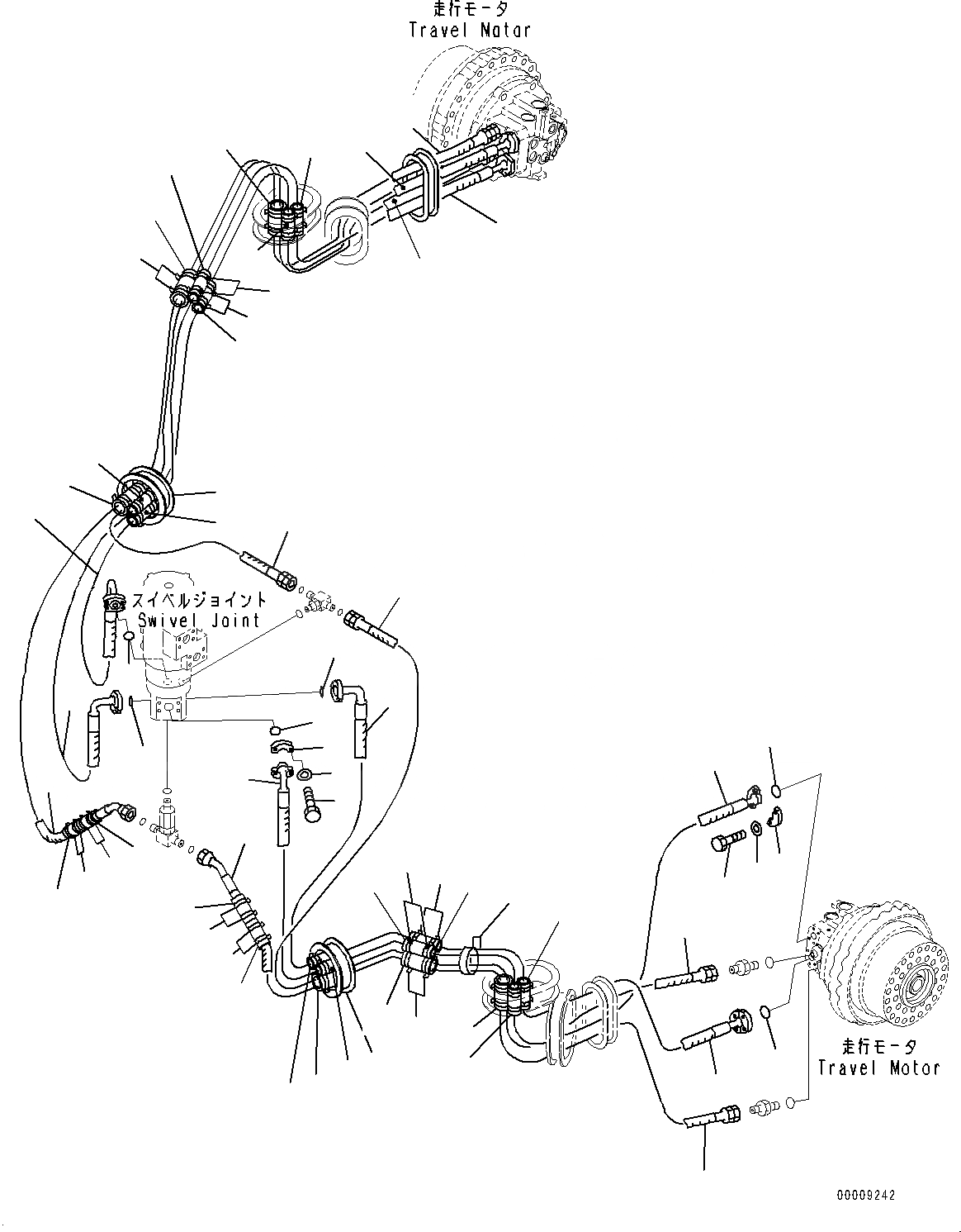Схема запчастей Komatsu PC600-8E0 - ХОД, МОТОР ХОДА ТРУБЫ (№-) ХОД