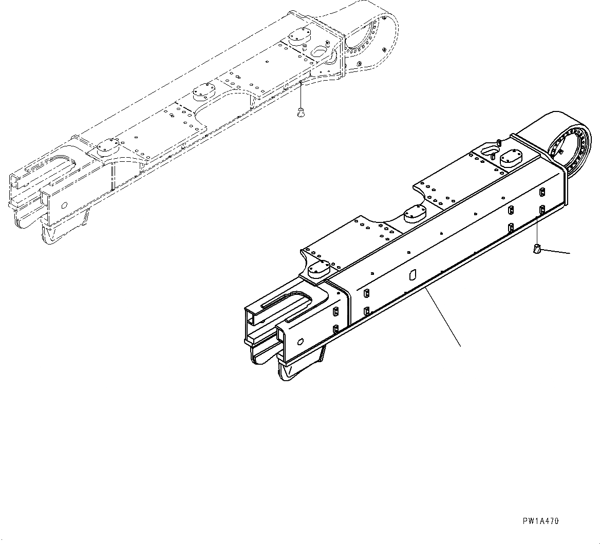 Схема запчастей Komatsu PC600-8E0 - ГУСЕНИЧНАЯ РАМА, ЛЕВ. (№-) ГУСЕНИЧНАЯ РАМА, ПОЛН. LENGTH ЗАЩИТА ОПОРНЫХ КАТКОВ