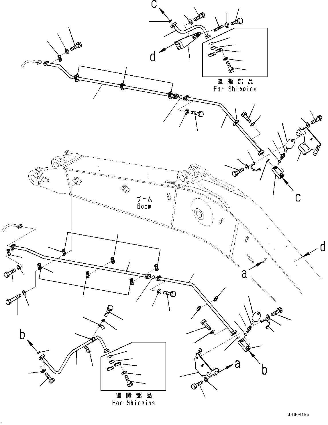 Схема запчастей Komatsu PC600-8E0 - СТРЕЛА, ДОПОЛН. ГИДРОЛИНИЯ (№-) СТРЕЛА, 7MM СТРЕЛА УСИЛ. ТИП, -НАВЕСН. ОБОРУД, ГИДРОМОЛОТ И АККУМУЛЯТОР