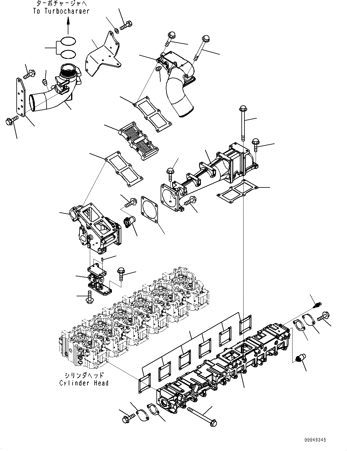 Схема запчастей Komatsu SAA6D140E-5B - ТРУБОПРОВОД ВПУСКА ВОЗДУХА И СОЕДИН-Е (№98-) ТРУБОПРОВОД ВПУСКА ВОЗДУХА И СОЕДИН-Е