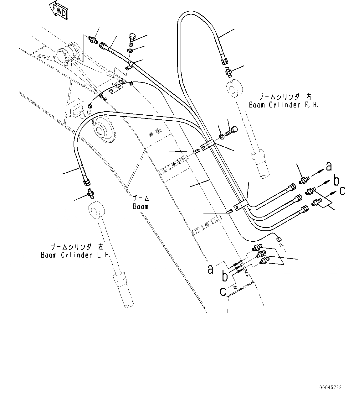 Схема запчастей Komatsu PC200LC-8E0 - СТРЕЛА, СМАЗЫВАЮЩ. ЛИНИЯ (№8-) СТРЕЛА, ДЛЯ 7MM СТРЕЛА, ЧАС. СМАЗКА INTERVAL, СЕВ. АМЕРИКА