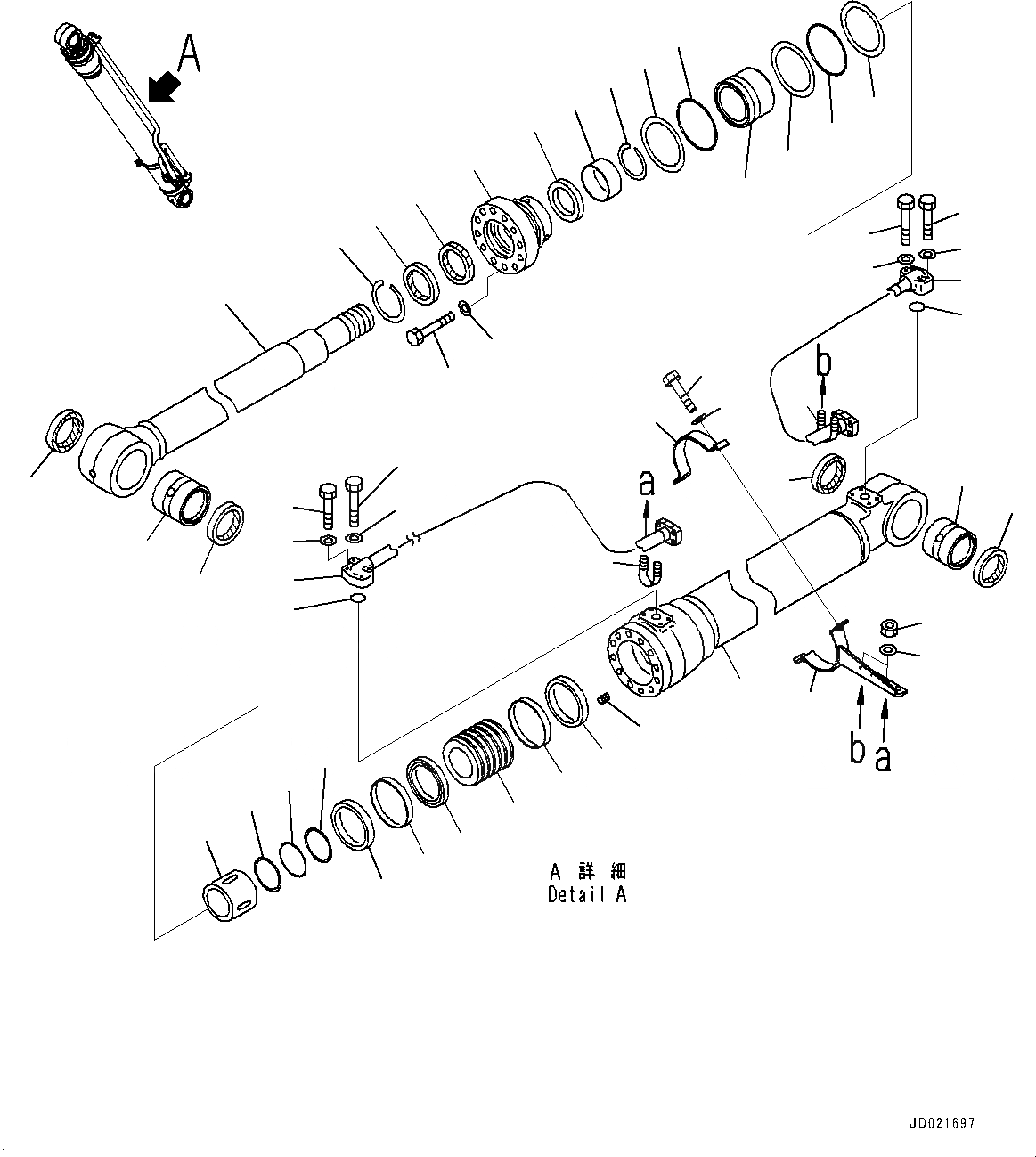 Схема запчастей Komatsu PC200LC-8E0 - ЦИЛИНДР СТРЕЛЫ, ВНУТР. ЧАСТИ, ЦИЛИНДР СТРЕЛЫ, ПРАВ. (№8-) ЦИЛИНДР СТРЕЛЫ, БОЛЬШ. DIAMETER ТИП