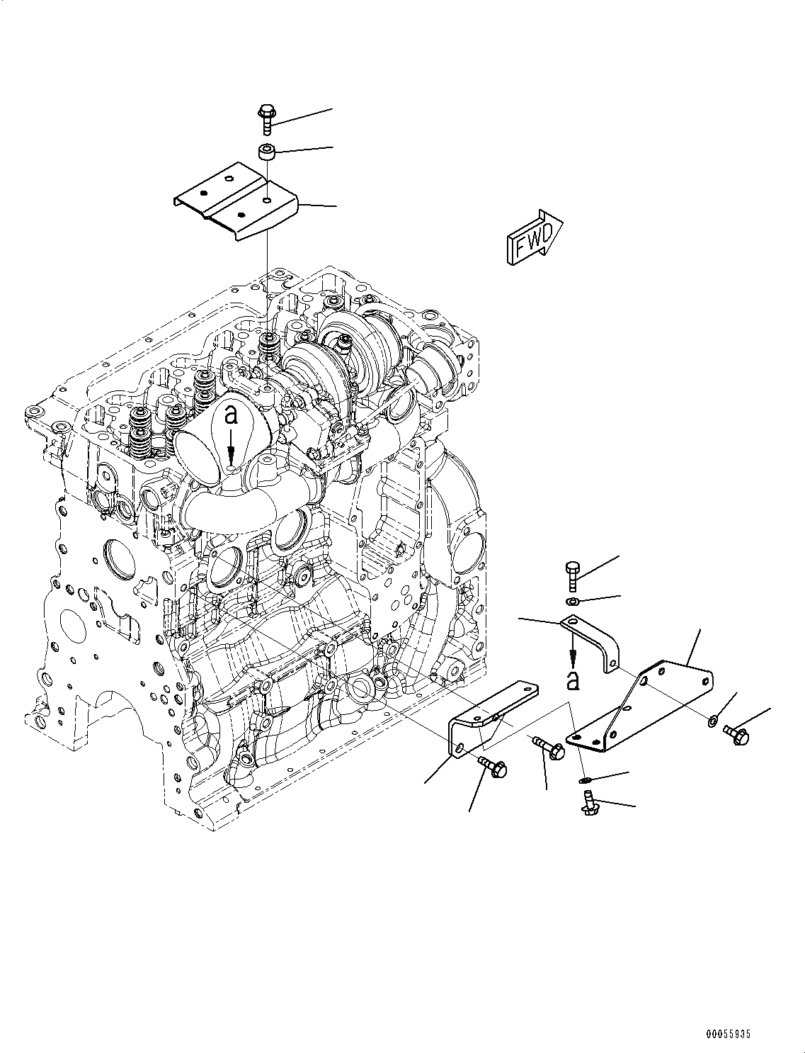 Схема запчастей Komatsu SAA4D107E-1C - ТЕРМОЗАЩИТА, КРЫШКА(/) (№-) ТЕРМОЗАЩИТА