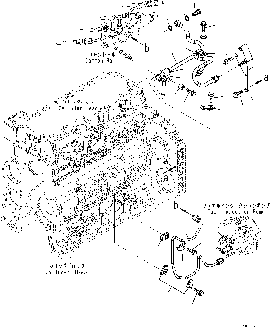 Схема запчастей Komatsu SAA4D107E-1C - ТОПЛИВОПРОВОД., (№-) ТОПЛИВОПРОВОД.