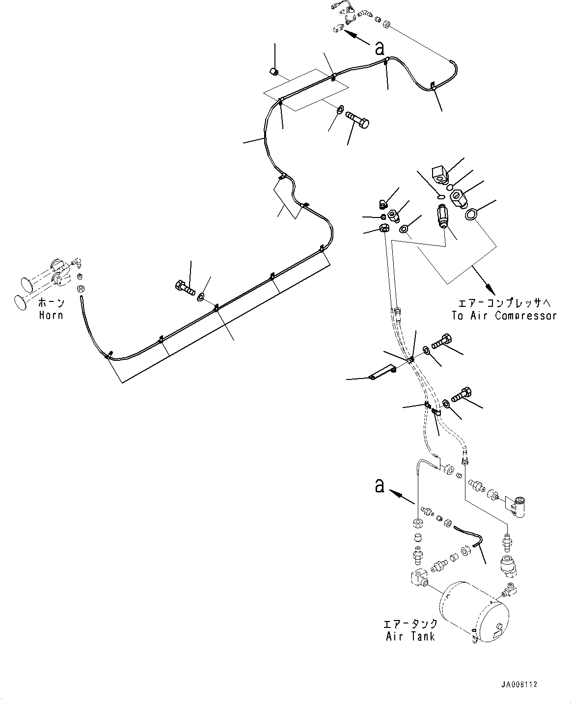 Схема запчастей Komatsu PC1250-8R - ВОЗД. СИСТЕМА, ВОЗДУХОВОД (№-) ВОЗД. СИСТЕМА, БЕЗ ВОЗД. ТИП НАСОС СМАЗКИ