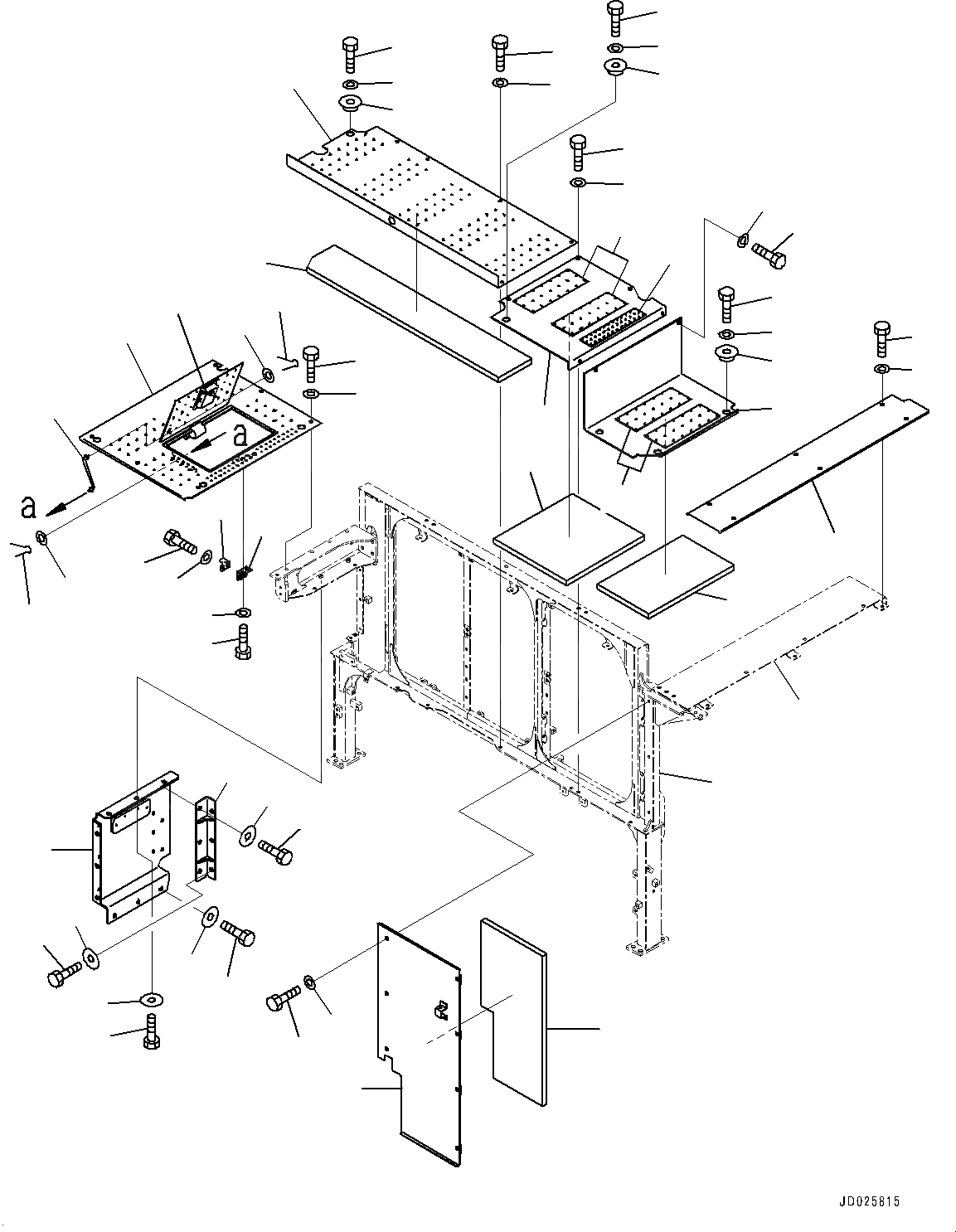 Схема запчастей Komatsu PC1250-8R - ЗАДН. КРЫШКА, КРЫШКА(№-) ЗАДН. КРЫШКА