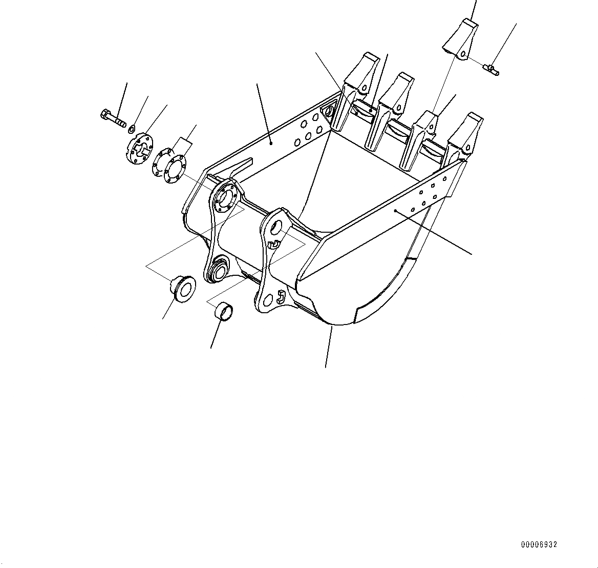 Схема запчастей Komatsu PC1250-8R - КОВШ (№-) КОВШ, .M, ГОРИЗОНТАЛЬН. ПАЛЕЦ