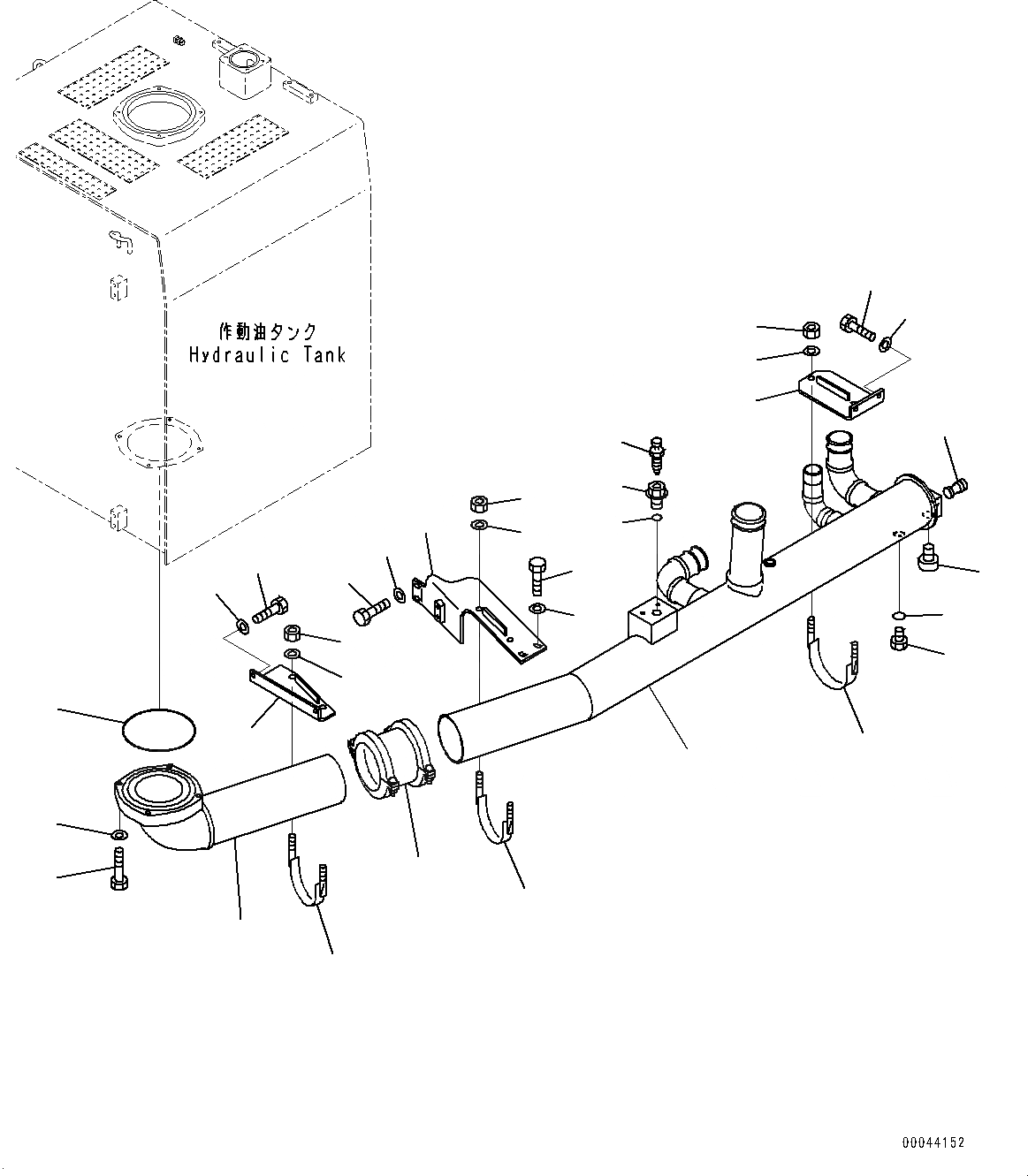 Схема запчастей Komatsu PC1250SP-8R - ВСАСЫВ. ТРУБЫ, (/) (№-) ВСАСЫВ. ТРУБЫ