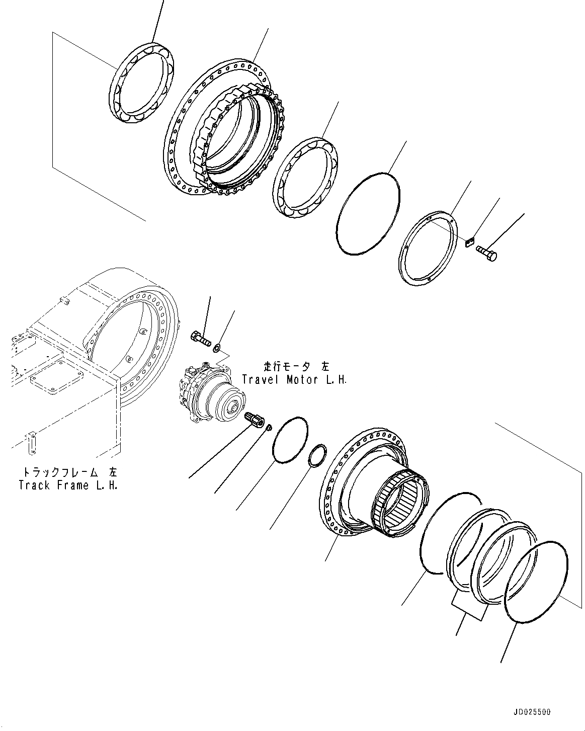 Схема запчастей Komatsu PC1250SP-8R - ГУСЕНИЧНАЯ РАМА, КОНЕЧНАЯ ПЕРЕДАЧА ЛЕВ. (/) (№-) ГУСЕНИЧНАЯ РАМА, С RUSTЗАЩИТА SPRING, С ПОЛН. LENGTH ЗАЩИТА ОПОРНЫХ КАТКОВ