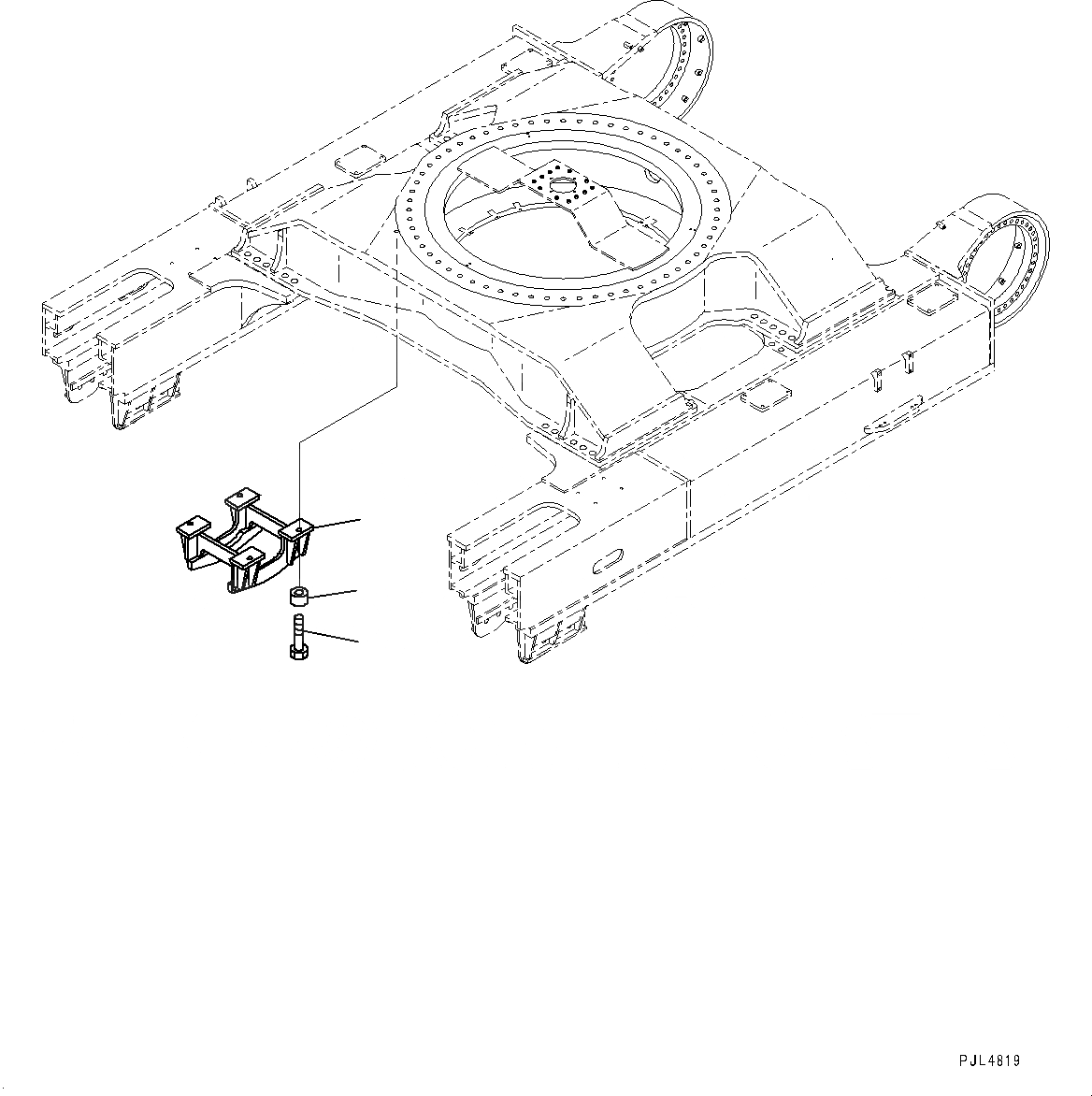 Схема запчастей Komatsu PC1250SP-8R - ГУСЕНИЧНАЯ РАМА, ПОЛН. ЗАЩИТА КАТКОВ (/) (№-) ГУСЕНИЧНАЯ РАМА, ДЛЯ ХОЛОДН. ARRANGEMENT КАТКИ