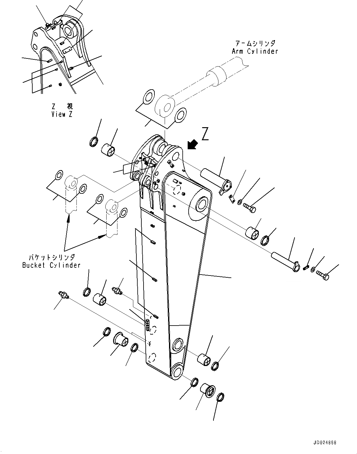 Схема запчастей Komatsu PC1250SP-8R - РУКОЯТЬ, РУКОЯТЬ И ПАЛЕЦ (№-7) РУКОЯТЬ, MM, SE, SP, АВТОМАТИЧ.-СИСТ. СМАЗКИ СИСТЕМА