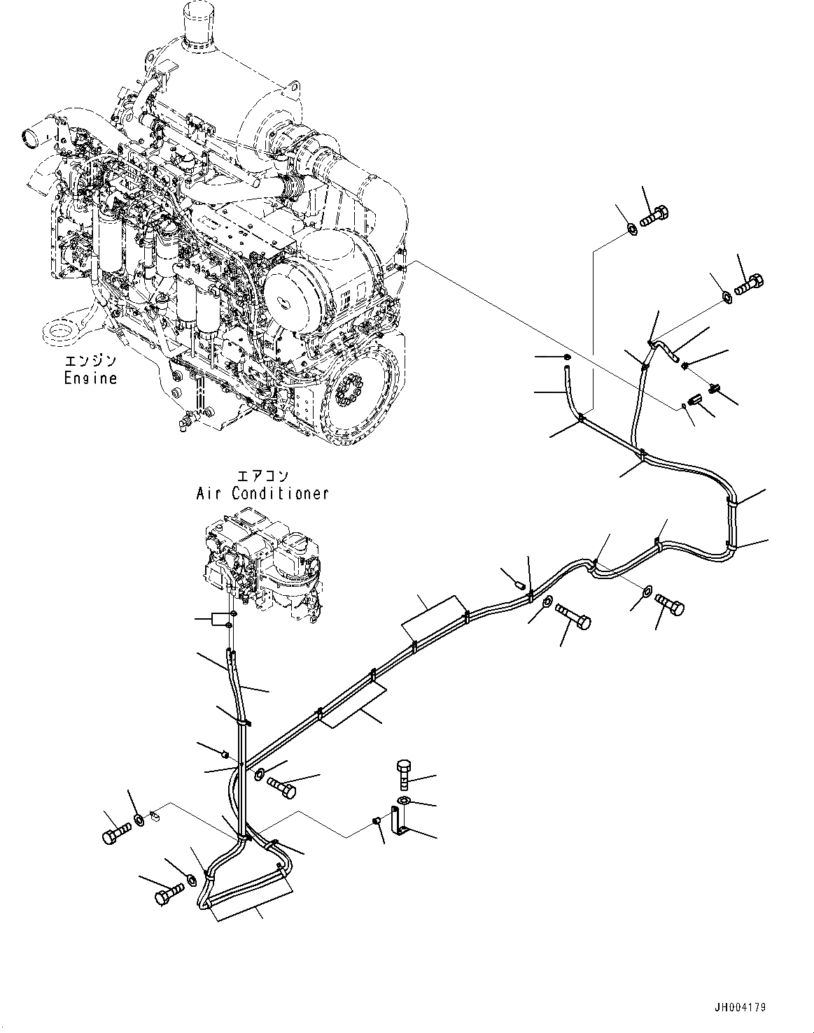 Схема запчастей Komatsu PC1250-8R - КОНДИЦ. ВОЗДУХА, ШЛАНГИ ОБОГРЕВАТЕЛЯ (№-) КОНДИЦ. ВОЗДУХА, АВТОМАТИЧ. , БОЛ. WIND QUANTITY ТИП, ДЛЯ ВЫС.-КРЕПЛЕНИЕ КАБИНЫ, MM