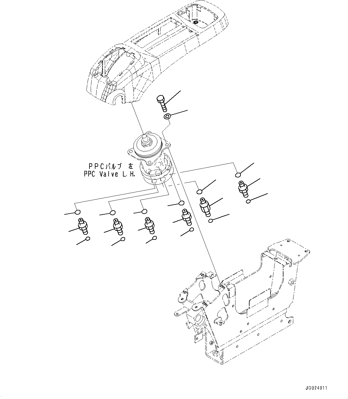 Схема запчастей Komatsu PC1250-8R - ОСНОВН. КОНСТРУКЦИЯ, ПОЛ, КЛАПАН, ЛЕВ. (№-) ОСНОВН. КОНСТРУКЦИЯ, С АВТОМАТИЧ. КОНДИЦ. ВОЗДУХА, БОЛ. WIND QUANTITY, AM-FM РАДИО ДЛЯ АЗИИ, VHMS