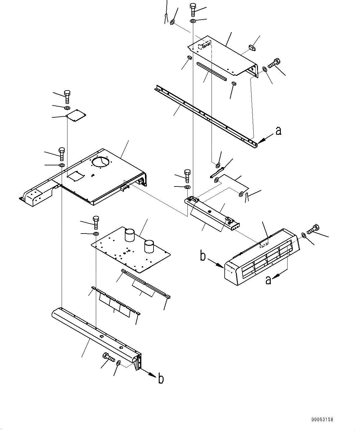 Схема запчастей Komatsu PC1250-8R - КАПОТ, (/) (№-) КАПОТ, ЗАПЫЛЕНН МЕСТН. ARRANGEMENT