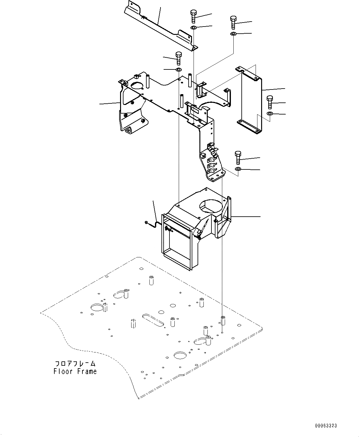 Схема запчастей Komatsu PC1250SP-8R - ОСНОВН. КОНСТРУКЦИЯ, ЗАДН. РАМА  (№-) ОСНОВН. КОНСТРУКЦИЯ, С АВТОМАТИЧ. КОНДИЦ. ВОЗДУХА, БОЛ. WIND QUANTITY, VOLT POWER ВЫПУСКН., VHMS