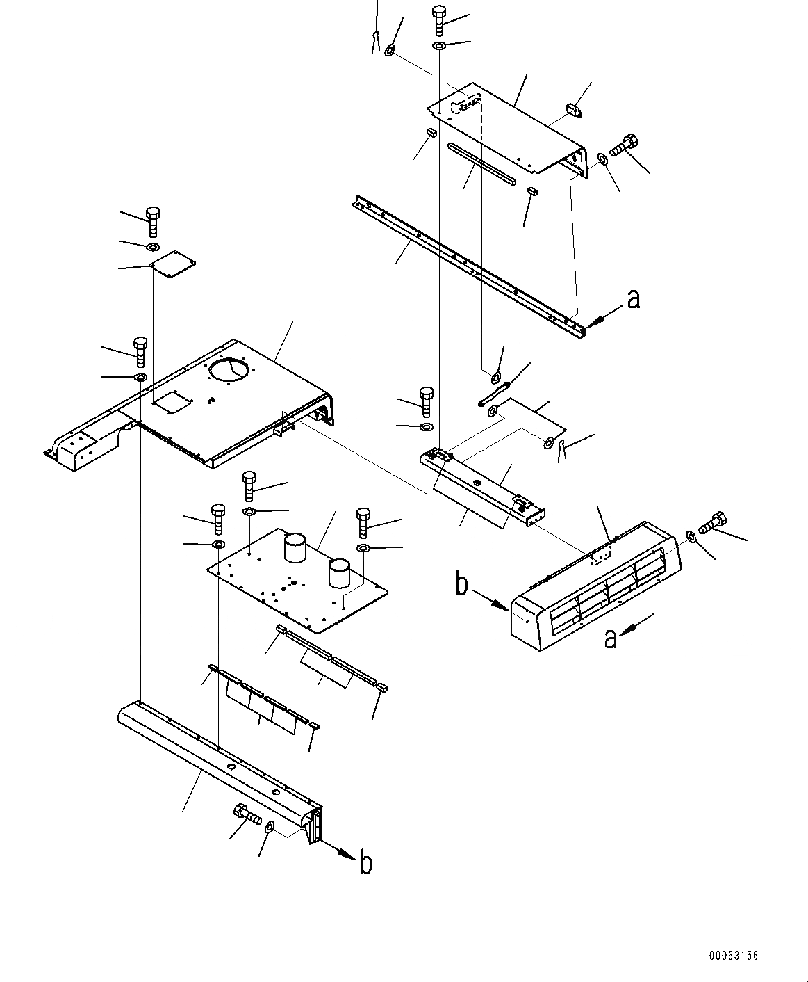 Схема запчастей Komatsu PC1250SP-8R - КАПОТ, (/) (№-) КАПОТ