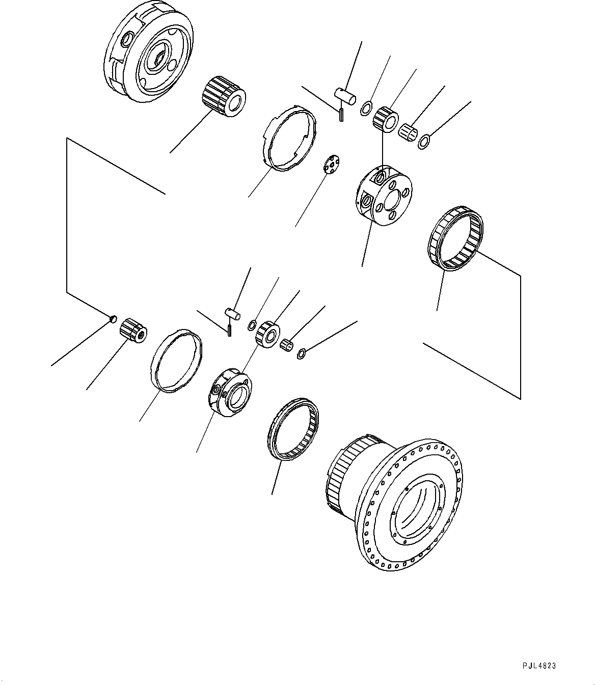 Схема запчастей Komatsu PC1250SP-8R - ГУСЕНИЧНАЯ РАМА, КОНЕЧНАЯ ПЕРЕДАЧА ПРАВ. (/) (№-) ГУСЕНИЧНАЯ РАМА, ЗАЩИТА ОПОРНЫХ КАТКОВ