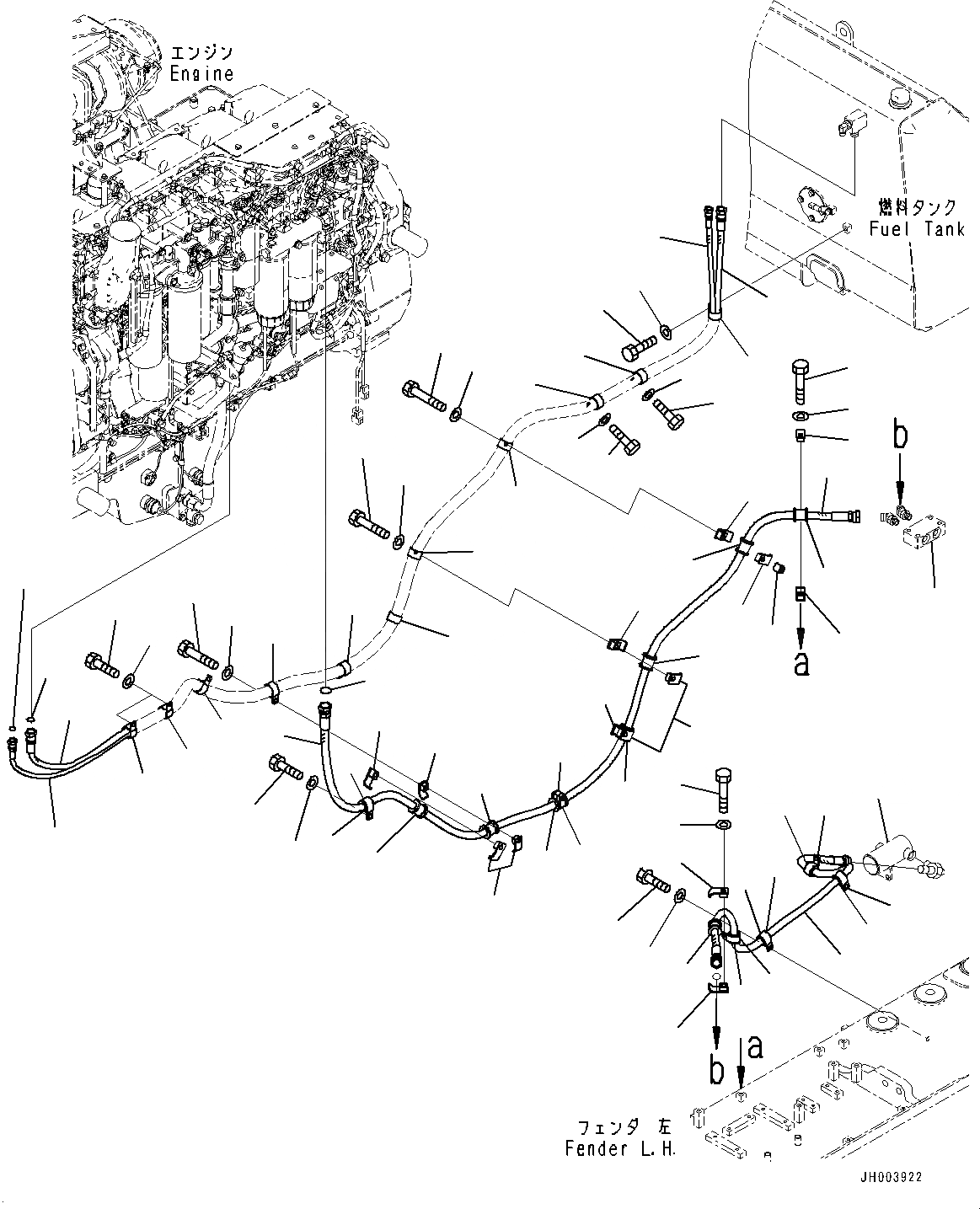 Схема запчастей Komatsu D375A-6R - ТОПЛИВН. ПОДАЮЩ. ТРУБЫ, ТОПЛИВН. ОСНОВН. ТРУБЫ (№-) ТОПЛИВН. ПОДАЮЩ. ТРУБЫ