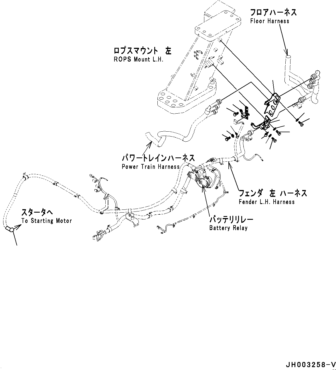 Схема запчастей Komatsu D375A-6R - ЭЛЕКТРИЧ. ПРОВОДКА, КРЫЛО ПРОВОДКА КРЕПЛЕНИЕ (№-) ЭЛЕКТРИЧ. ПРОВОДКА, БЕЗ КОНТРОЛЯ ПРОСКАЛЬЗ-Я ГУСЕНИЦ