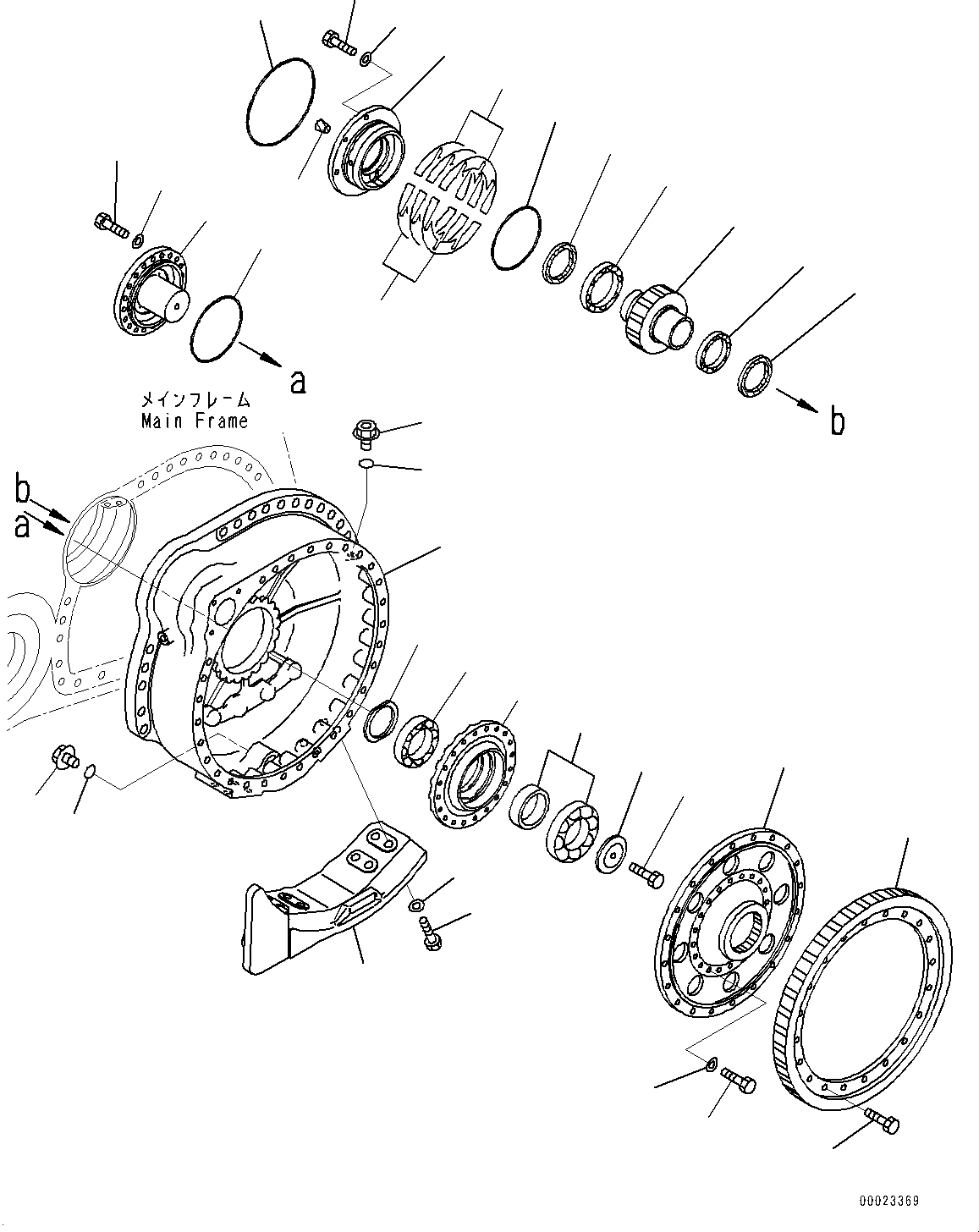 Схема запчастей Komatsu D375A-6R - КОНЕЧНАЯ ПЕРЕДАЧА, FINAL КОРПУС ШЕСТЕРЕНН. ПЕРЕДАЧИ ЛЕВ. (№-) КОНЕЧНАЯ ПЕРЕДАЧА, ГУСЕНИЧНАЯ РАМА, САУД. АРАБ. ARABIA