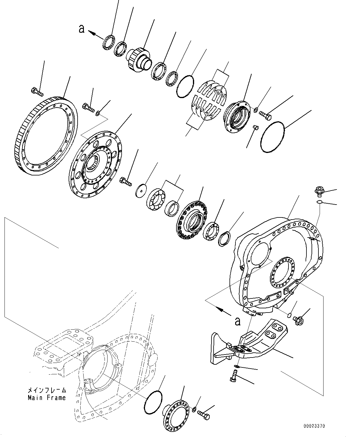 Схема запчастей Komatsu D375A-6R - КОНЕЧНАЯ ПЕРЕДАЧА, FINAL КОРПУС ШЕСТЕРЕНН. ПЕРЕДАЧИ ПРАВ. (№-) КОНЕЧНАЯ ПЕРЕДАЧА, ГУСЕНИЧНАЯ РАМА, САУД. АРАБ. ARABIA