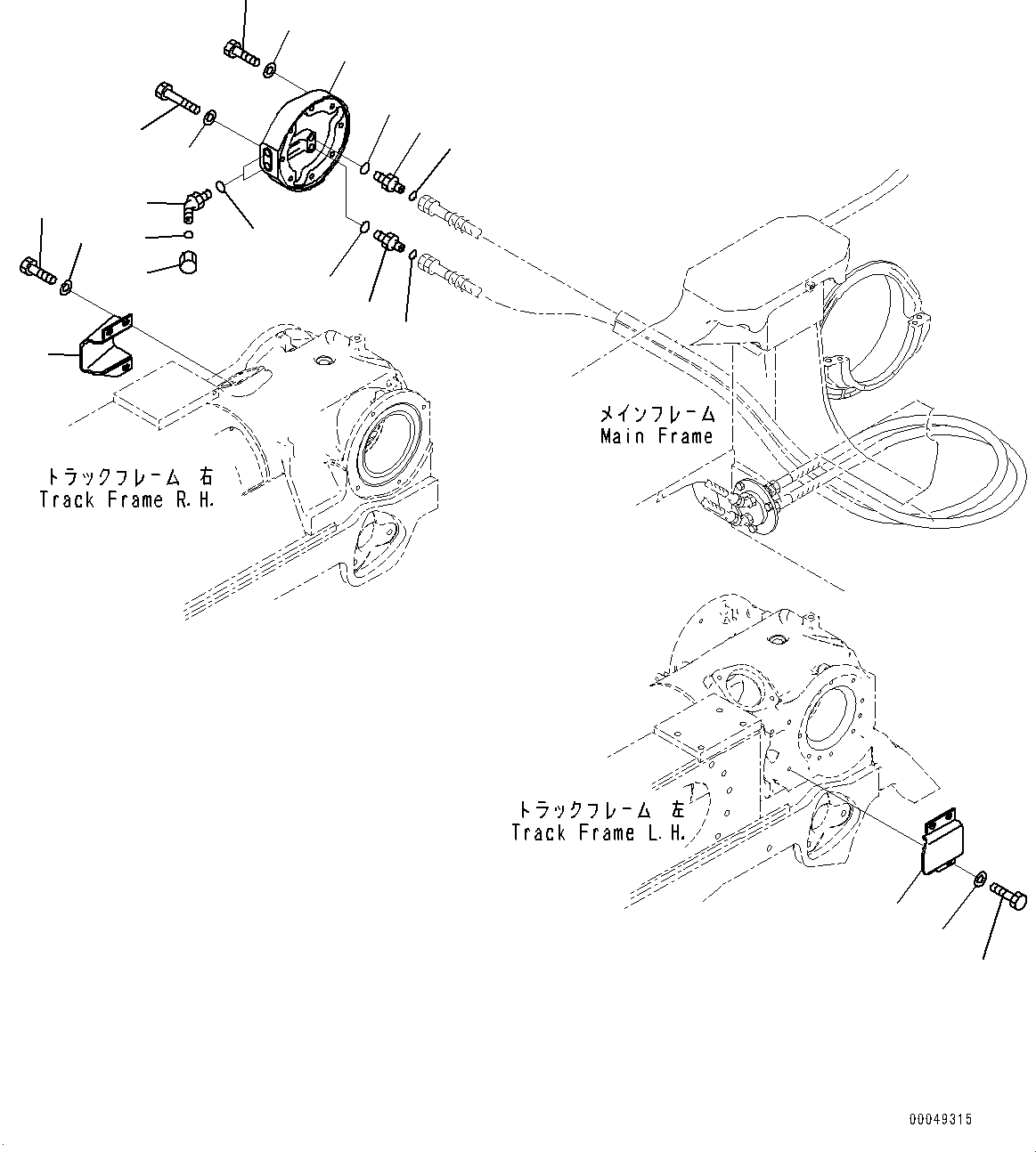 Схема запчастей Komatsu D375A-6R - DOZER ПЕРЕКОС. ОТВАЛА ТРУБЫ, ПАТРУБОК И КРЫШКА(№-) DOZER ПЕРЕКОС. ОТВАЛА ТРУБЫ, ДЛЯ ОТВАЛ С ПЕРЕКОСОМ