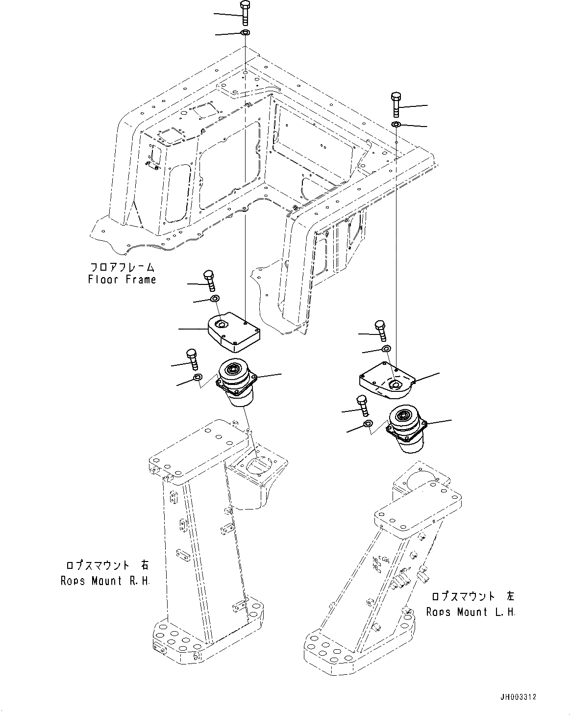 Схема запчастей Komatsu D375A-6R - КРЕПЛЕНИЕ ПОЛАING (№-) КРЕПЛЕНИЕ ПОЛАING