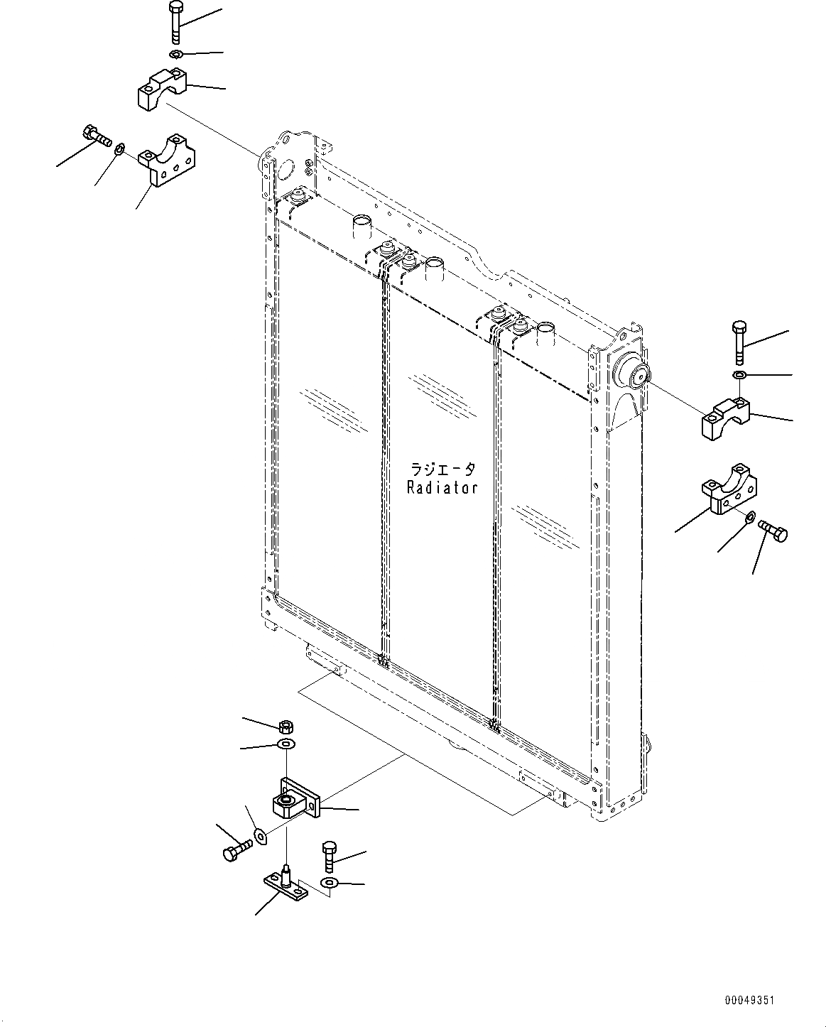Схема запчастей Komatsu D375A-6R - ЗАЩИТА РАДИАТОРА, КРЕПЛЕНИЕ РАДИАТОРА (№-) ЗАЩИТА РАДИАТОРА, БЕЗ ПРОВОДКА, ЧАСТЬ NO. И MANUFACTURING DATE CODE