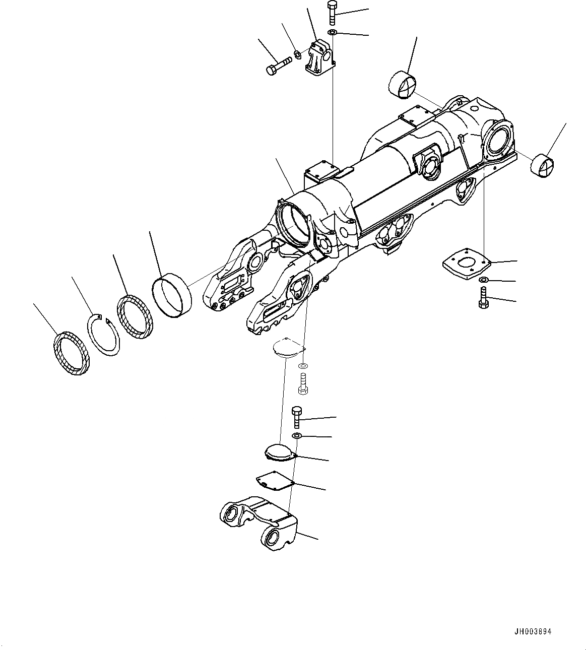 Схема запчастей Komatsu D375A-6R - ГУСЕНИЧНАЯ РАМА, ПРАВ. (№-) ГУСЕНИЧНАЯ РАМА, С ЗАЩИТА ОПОРНЫХ КАТКОВ, ДЛЯ ОТВАЛ С ДВОЙН. ПЕРЕКОСОМ