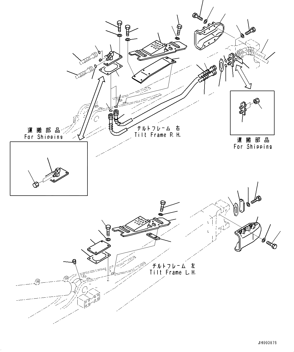 Схема запчастей Komatsu D375A-6R - DOZER РАМА, ПЕРЕКОС. ОТВАЛА ТРУБЫ (№-) DOZER РАМА